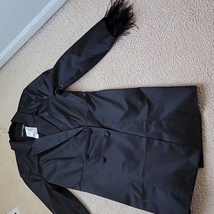 Black satin tuxedo dress